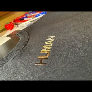 Large custom embroidered HUMAN hoodie
